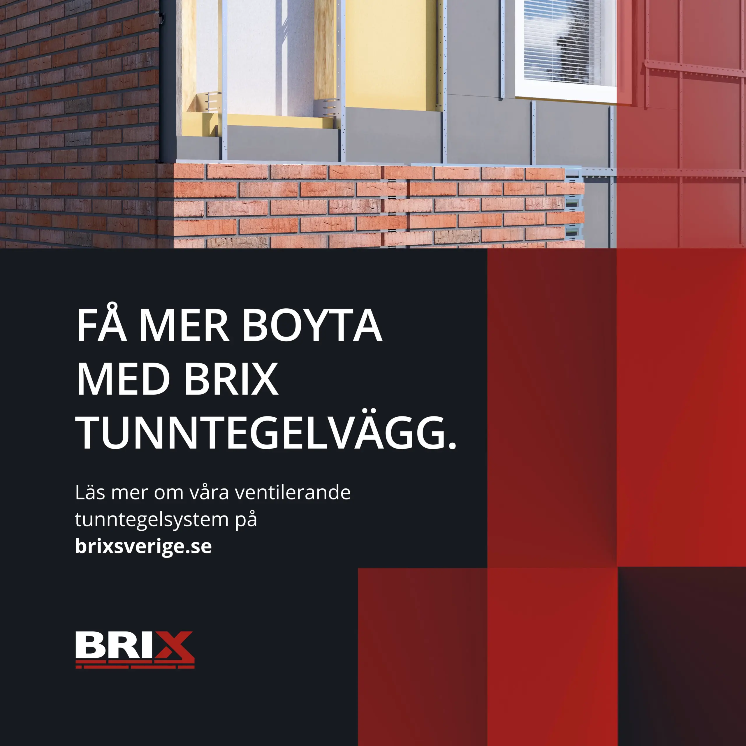 Tynnere teglvegg gir mer boareal